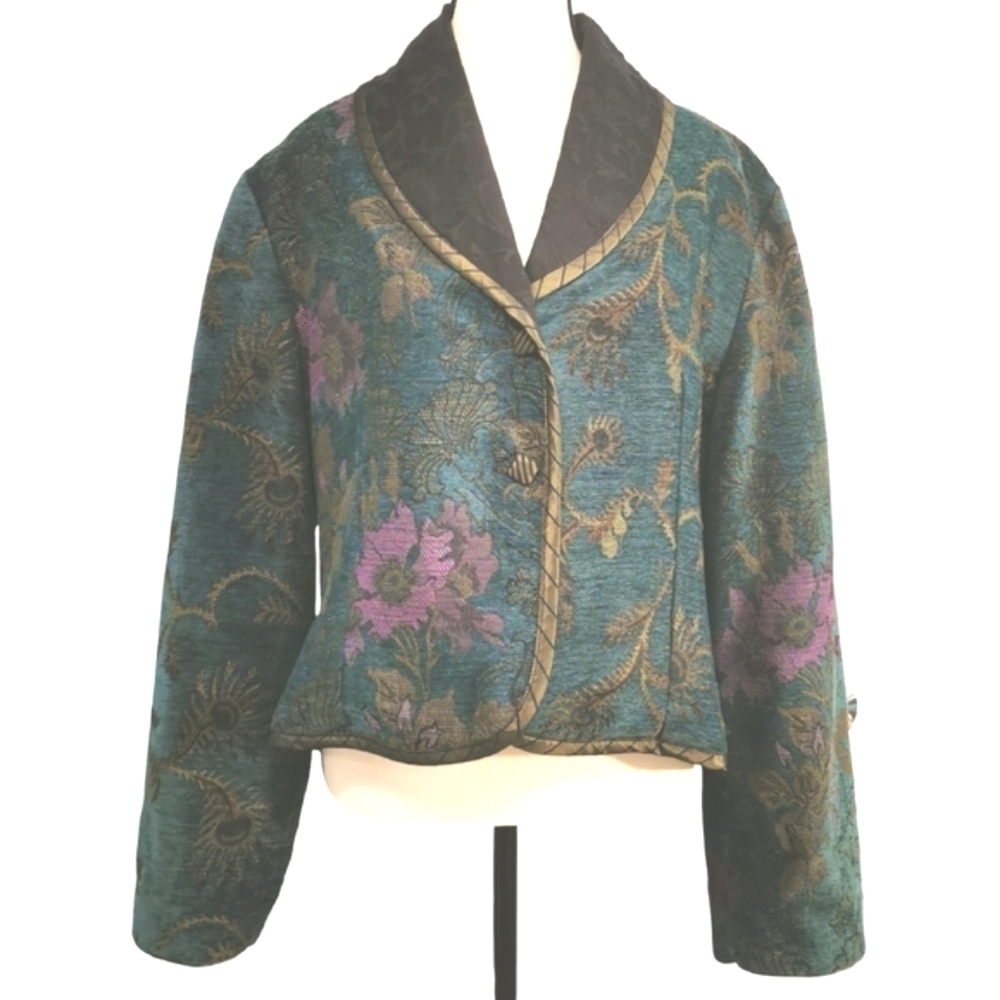 Mary Lynn O'Shea Handmade Artisan Tapestry Blazer - Sz L Open To Offers - Picture 13 of 13